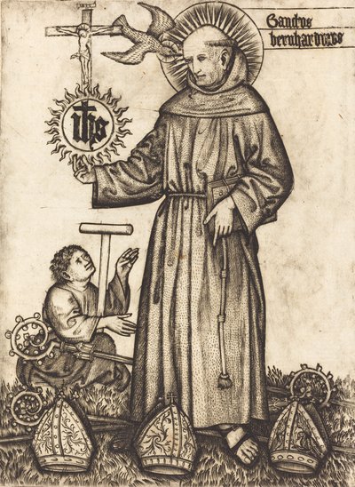 Svatý Bernhardinus, 50. léta 14. století. od Master of Balaam