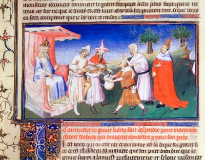 Kublajchán platící za nákupy, osmdesátá léta 13. století, začátek 15. století od Master of Boucicaut