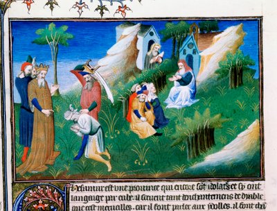 Král Kašmíru vykonává spravedlnost, konec 13. století, začátek 15. století od Master of Boucicaut