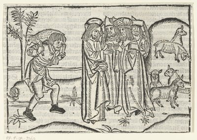 Podobenství o ztracené ovci od Master of Delft (attributed to)