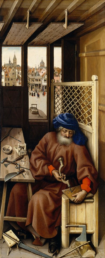 Annunciation Triptych (Merode Altarpiece), c.1427-32 (olej na dubu) od Master of Flémalle