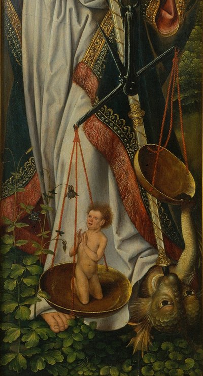 Detail Triptychu Křtu Krista od Master of Frankfurt