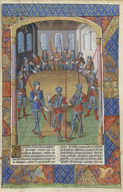 Lancelot z jezera. Král Artuš a rytíři kulatého stolu, 1494. od Master of Jacques de Besançon