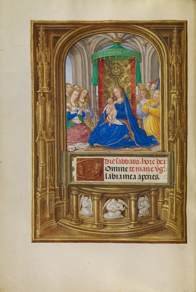 Panna s dítětem na trůně od Master of James IV of Scotland