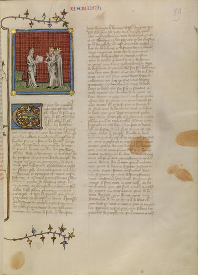 Baruch čte Jekoniášovi a dalším šlechticům od Master of Jean de Mandeville
