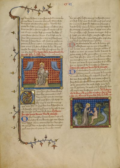 Den odpočinku: Pán na trůně; Bůh a Adam v zahradě od Master of Jean de Mandeville