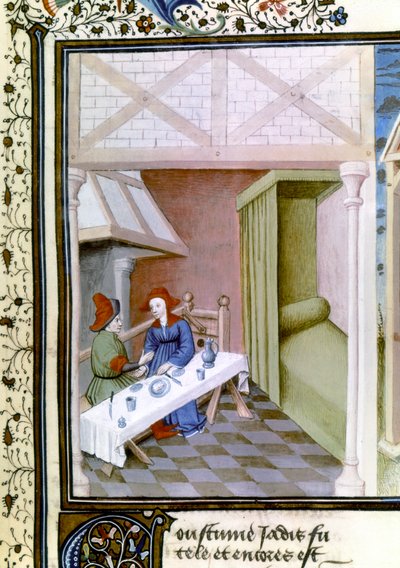 Scéna z Dekameronu, Salabetto a Iancofiore. 1430-1455 (miniatura) od Master of Mansel