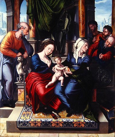 Svatá rodina (olej na desce) od Master of Paul and Barnabas