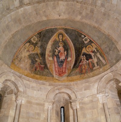 Panna a dítě ve majestátu a klanění tří králů, ca. 1100. od Master of Pedret
