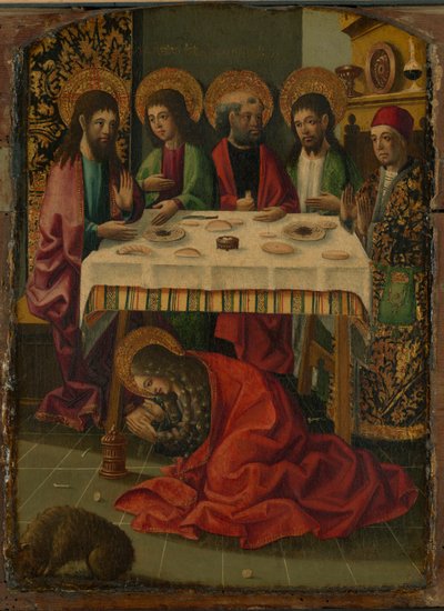 Svatá Marie Magdalena pomazává nohy Kristovy od Master of Perea