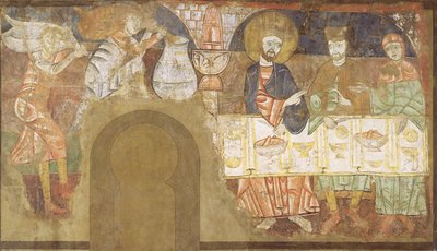 Manželství v Káně, cca 1150 (freska na plátně) od Master of San Baudelio de Berlanga