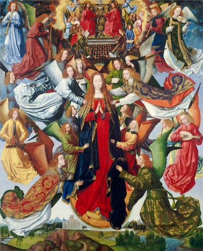 Marie, královna nebes, asi 1485- 1500 od Master of The Legend of St. Lucy