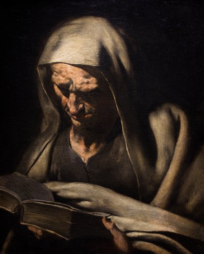 Prorok ve čtecí bustě, asi 1750-60 (olej na plátně) od Master of the Annunciation to the Shepherds