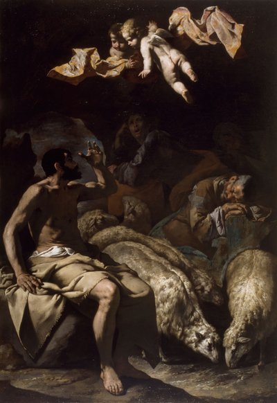Anděl zjevující se pastýřům, 1600-50. od Master of the Annunciation to the Shepherds