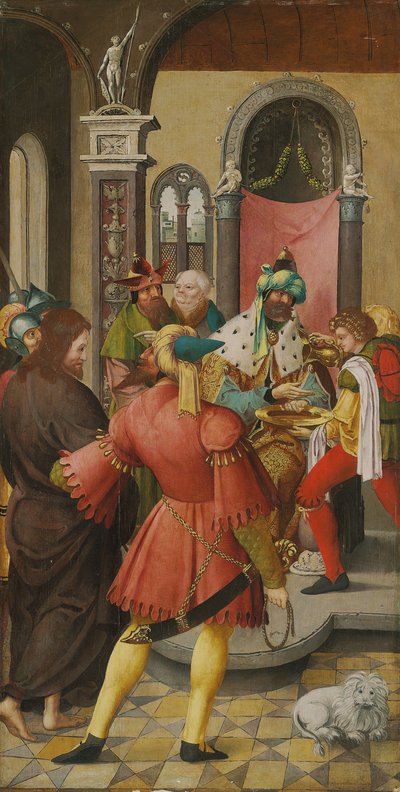 Křídlo oltářního obrazu: Kristus před Pilátem od Master of the Antwerp Adoration