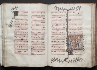 Gothajský misál: Fol. 60v, text, c. 1375. od Master of the Boqueteaux