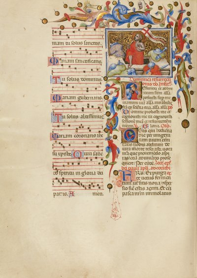 Vzkříšení; Initial R: Spící voják od Master of the Brussels Initials