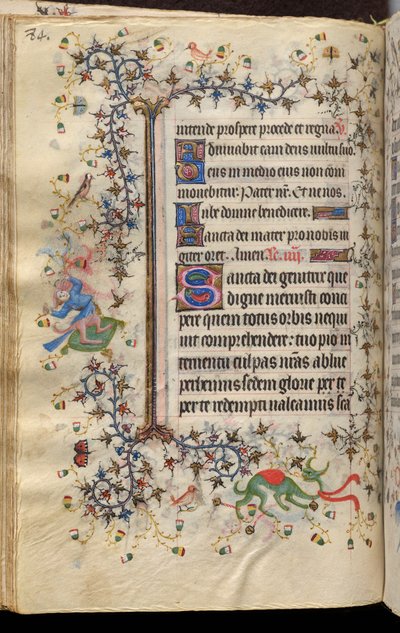 Hodiny Karla Šlechetného, navarrského krále (1361-1425): fol. 42v, Text od Master of the Brussels Initials and Associates