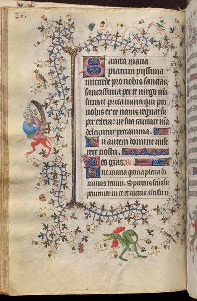 Hodiny Karla Šlechetného, navarrského krále (1361-1425): fol. 43v, Text od Master of the Brussels Initials and Associates