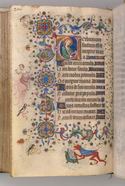 Hodiny Karla Vznešeného, krále navarrského 1361-1425: fol. 102v, Text, c. 1405. od Master of the Brussels Initials and Associates
