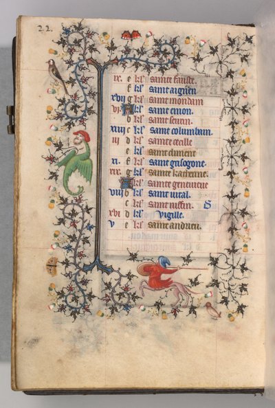 Hodiny Karla Vznešeného, krále navarrského 1361-1425: fol. 11v, listopad, c. 1405. od Master of the Brussels Initials and Associates