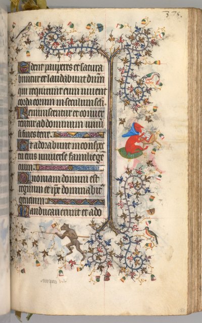 Hodiny Karla Vznešeného, krále navarrského 1361-1425: fol. 183r, Text, c. 1405. od Master of the Brussels Initials and Associates