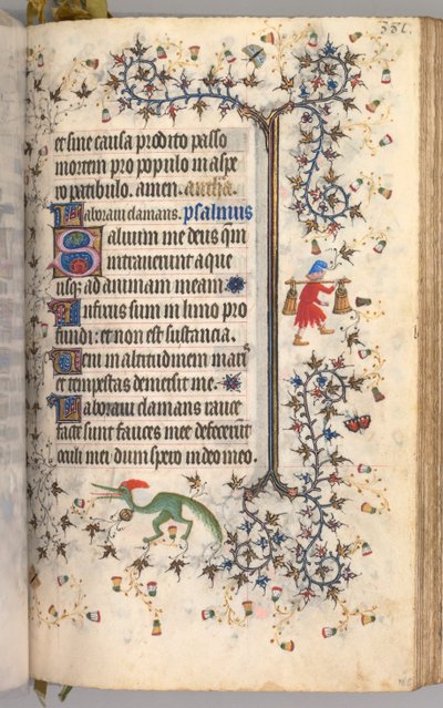 Hodiny Karla Vznešeného, krále navarrského 1361-1425: fol. 186r, Text, c. 1405. od Master of the Brussels Initials and Associates