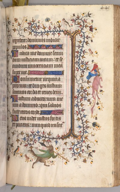 Hodiny Karla Vznešeného, krále navarrského 1361-1425: fol. 215r, Text, c. 1405. od Master of the Brussels Initials and Associates
