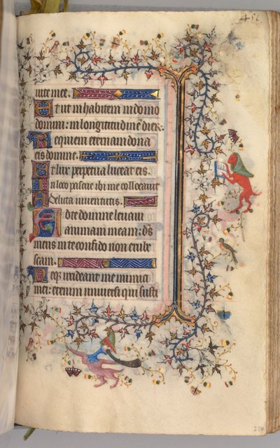 Hodiny Karla Vznešeného, krále navarrského 1361-1425: fol. 220r, Text, c. 1405. od Master of the Brussels Initials and Associates
