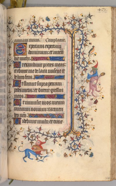 Hodiny Karla Vznešeného, krále navarrského 1361-1425: fol. 230r, Text, c. 1405. od Master of the Brussels Initials and Associates