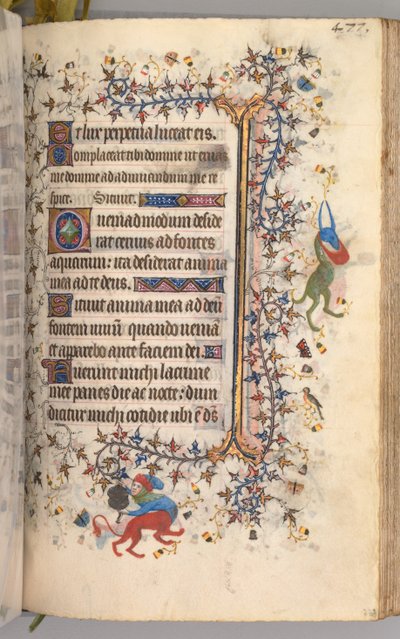Hodiny Karla Vznešeného, krále navarrského 1361-1425: fol. 233r, Text, c. 1405. od Master of the Brussels Initials and Associates