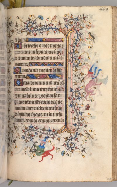 Hodiny Karla Vznešeného, krále navarrského 1361-1425: fol. 239r, Text, c. 1405. od Master of the Brussels Initials and Associates