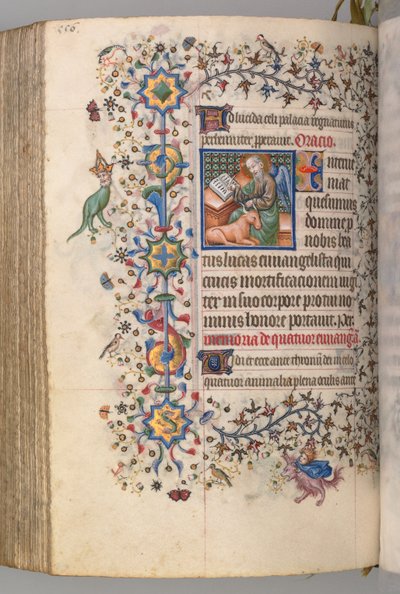 Hodiny Karla Vznešeného, krále navarrského 1361-1425, , fol. 272v, sv.Lukáš, k.ú. 1405. od Master of the Brussels Initials and Associates