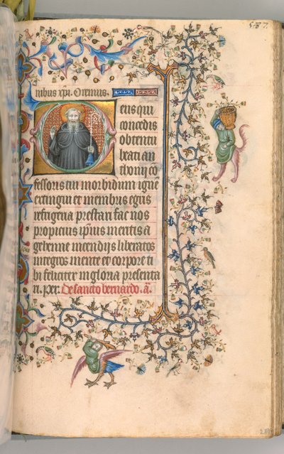 Hodiny Karla Vznešeného, krále navarrského 1361-1425, fol. 288r, Svatý Antonín, k.ú. 1405. od Master of the Brussels Initials and Associates