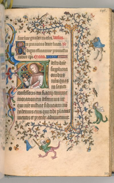 Hodiny Karla Vznešeného, krále navarrského 1361-1425, fol. 292r, St. Fiacre, k.ú. 1405. od Master of the Brussels Initials and Associates