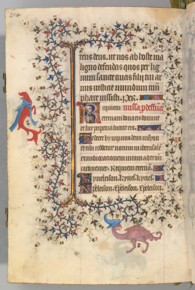 Hodiny Karla Vznešeného, krále navarrského 1361-1425, fol. 321v, Busta smrti, c. 1405. od Master of the Brussels Initials and Associates