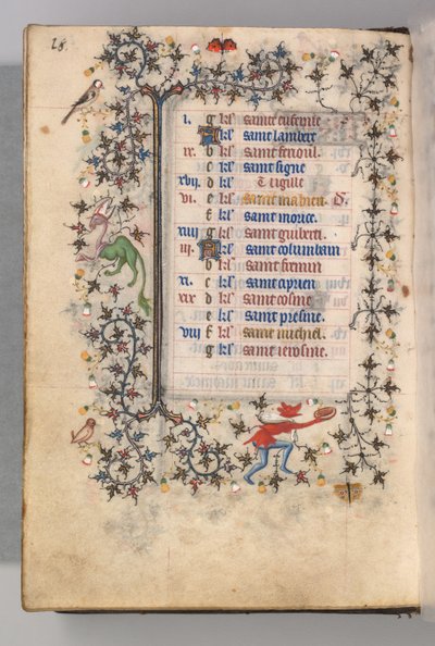 Hodiny Karla Vznešeného, krále navarrského 1361-1425: fol. 9v, září, c. 1405. od Master of the Brussels Initials and Associates
