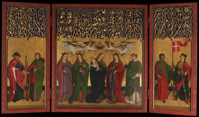 Oltář Burg Weiler Triptych Oltářní obraz s Pannou, dítětem a svatými, ca. 1470. od Master of the Burg Weiler Altar
