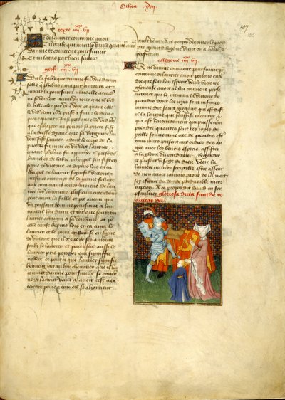 Harley 4431, f.135, Hector and Andromache, z „Knihy královny“ od Christine de Pizan (vellum) od Master of the Cité des Dames