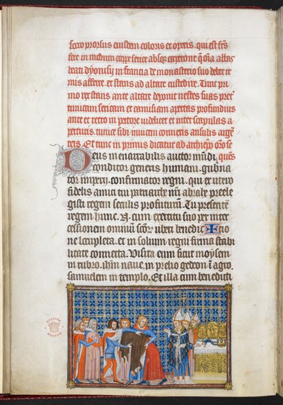 Bavlna Tiberius B. VIII f.47v Král si svléká svrchní oděv, ilustrace z 