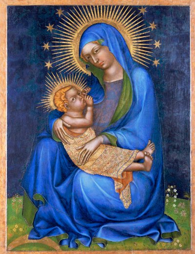 Panna Marie (tempera na dřevě) od Master of the Cycle of Vyssi Brod