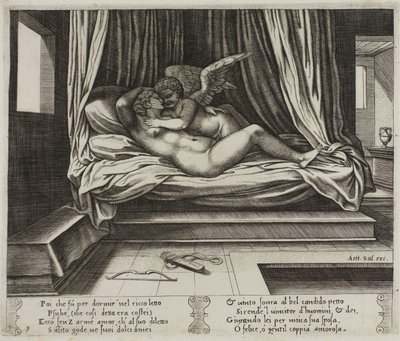 Amor v náručí Psyché od Master of the Die