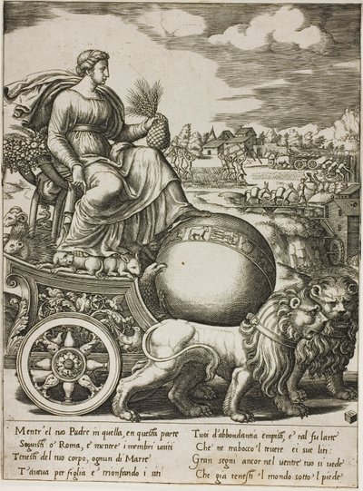 Cybele ve svém voze od Master of the Die