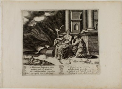 Proserpina dává Psyche schránku krásy od Master of the Die