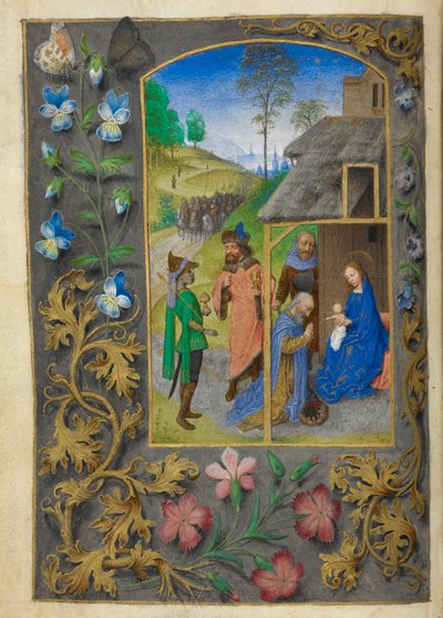 Klanění tří králů. od Master of the Dresden Prayer Books