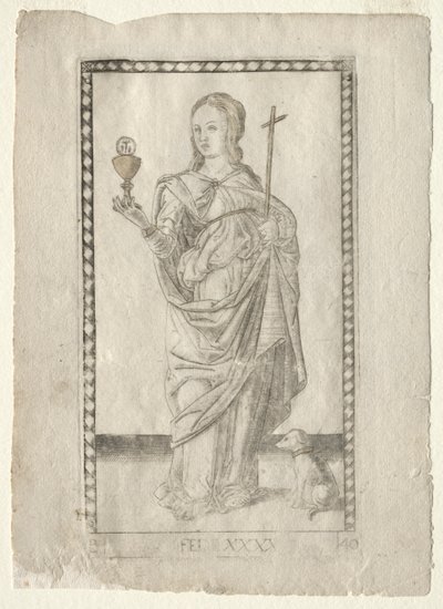 Víra z Tarocchi, série B: Cosmic Principles & Virtues, #40, před rokem 1467. od Master of the E-Series Tarocchi