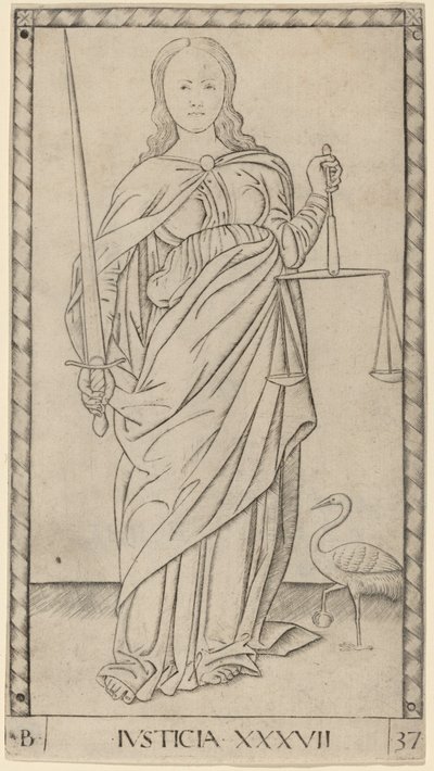 spravedlnost od Master of the E Series Tarocchi