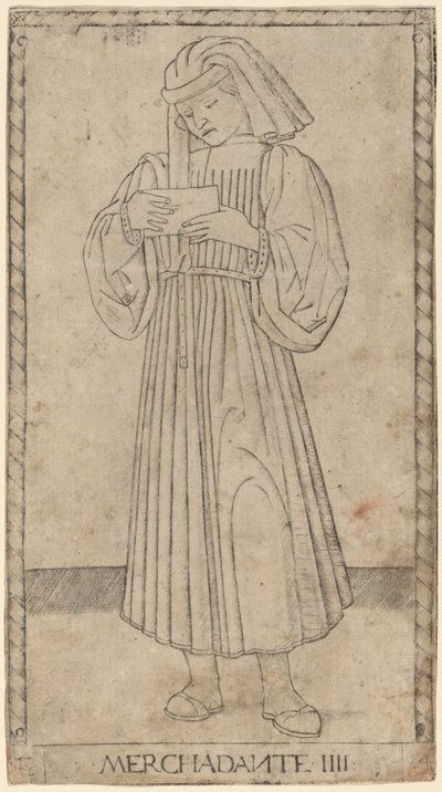 Merchadante (obchodník) od Master of the E Series Tarocchi