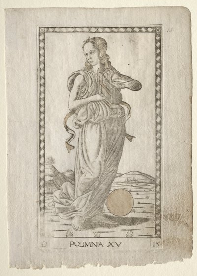 Polyhymnia (hrdinské hymny) (ze série Tarocchi D: Apollo and the Muses, #15) od Master of the E Series Tarocchi