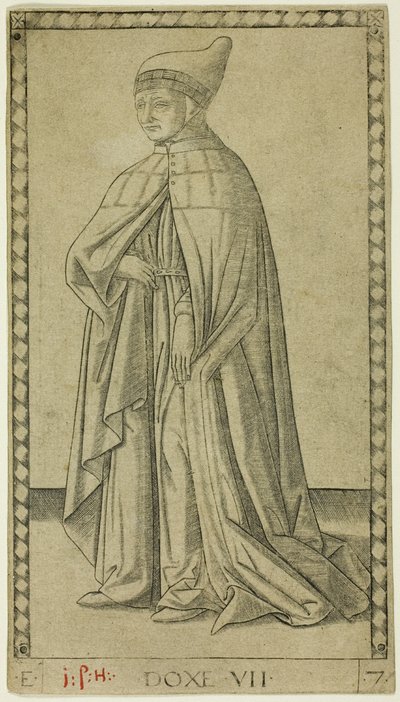 Doge, deska sedm z The Ranks and Conditions of Men od Master of the E Series Tarocchi